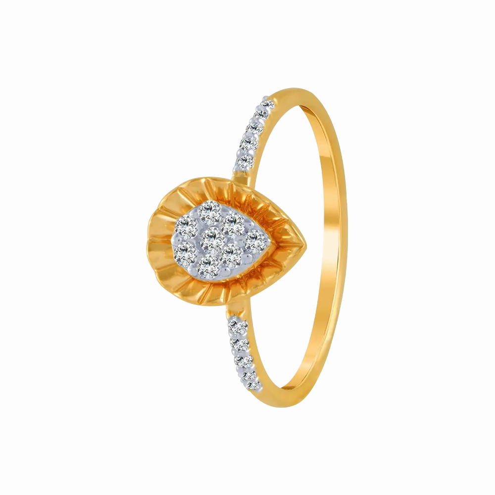 18KT (750) Yellow Gold And Diamond Ring For Women
