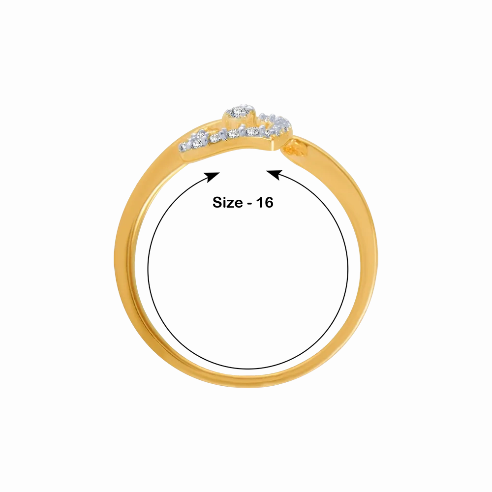 18KT (750) Yellow Gold And Diamond Ring For Women