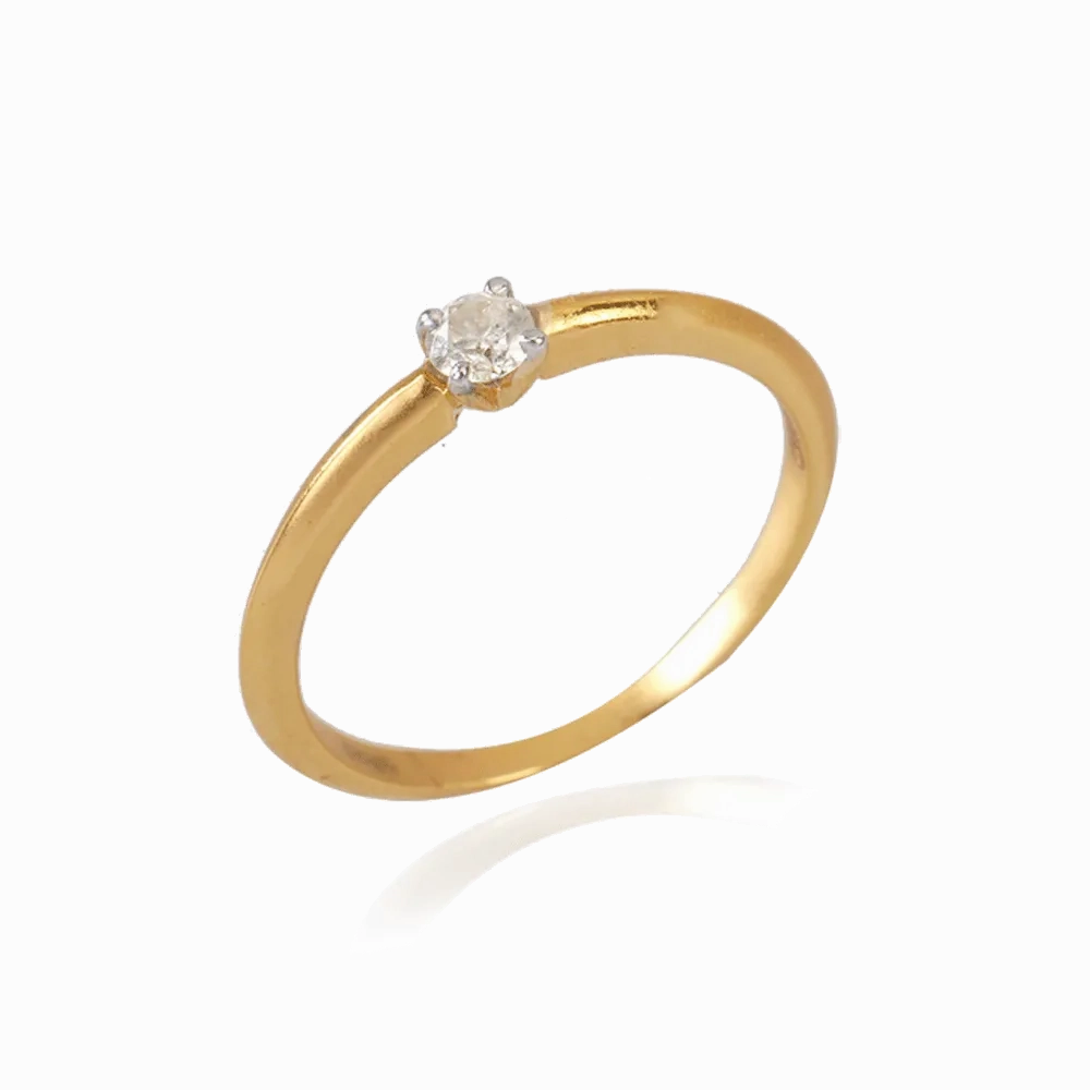 18KT (750) Yellow Gold And Diamond Ring For Women