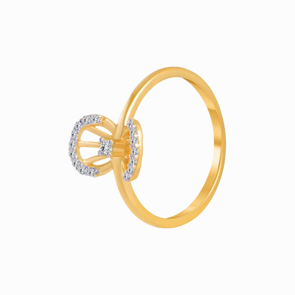 18KT (750) Yellow Gold And Diamond Ring For Women
