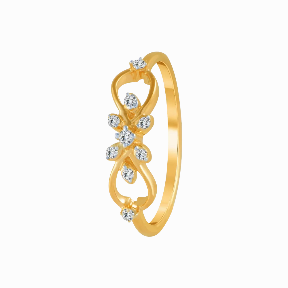 18KT (750) Yellow Gold And Diamond Ring For Women