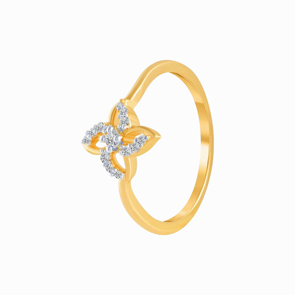 18KT (750) Yellow Gold And Diamond Ring For Women