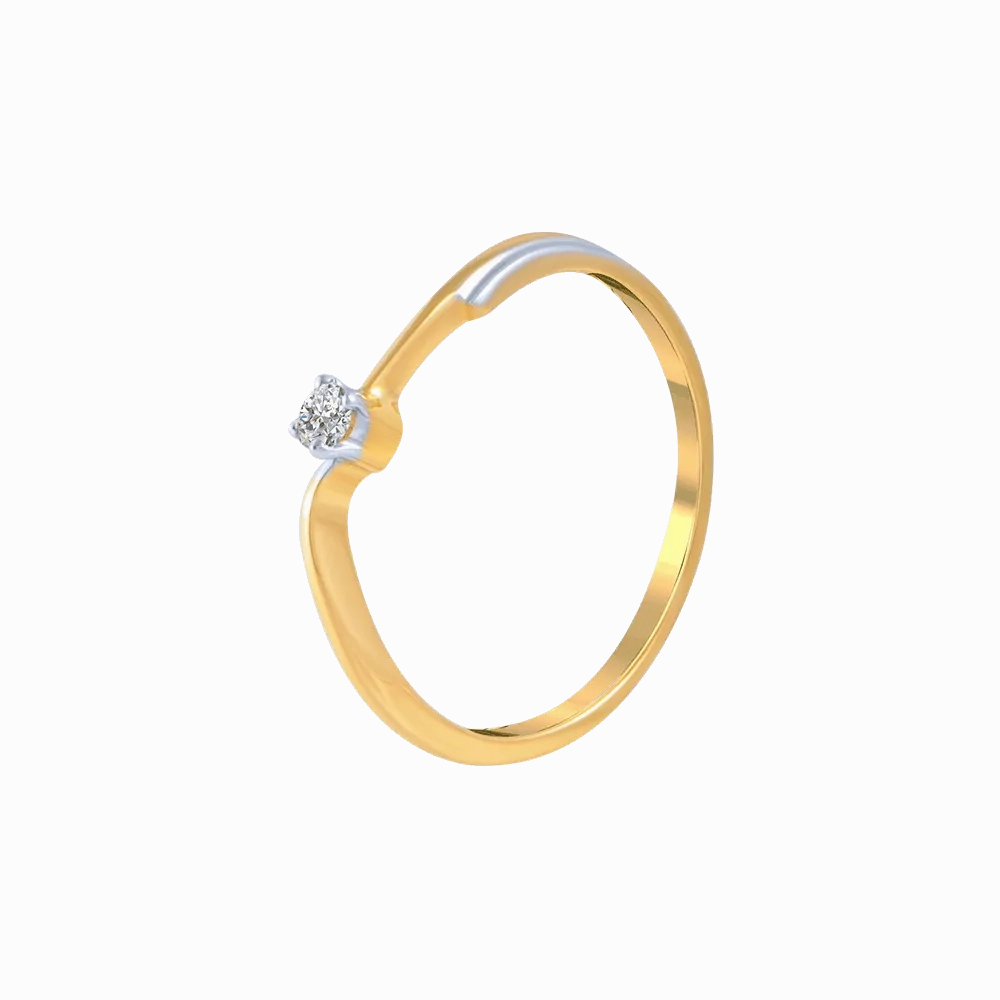 18KT (750) Yellow Gold And Diamond Ring For Women