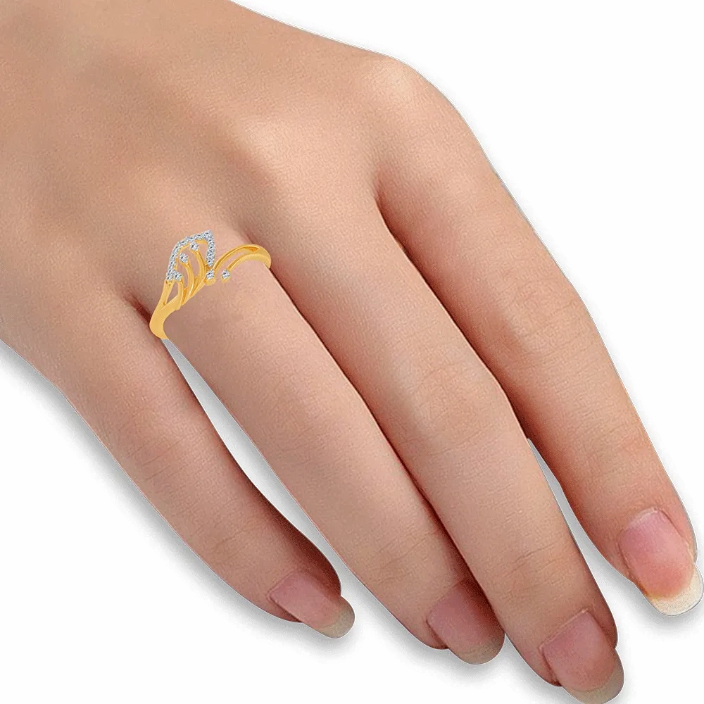 18KT (750) Yellow Gold And Diamond Ring For Women