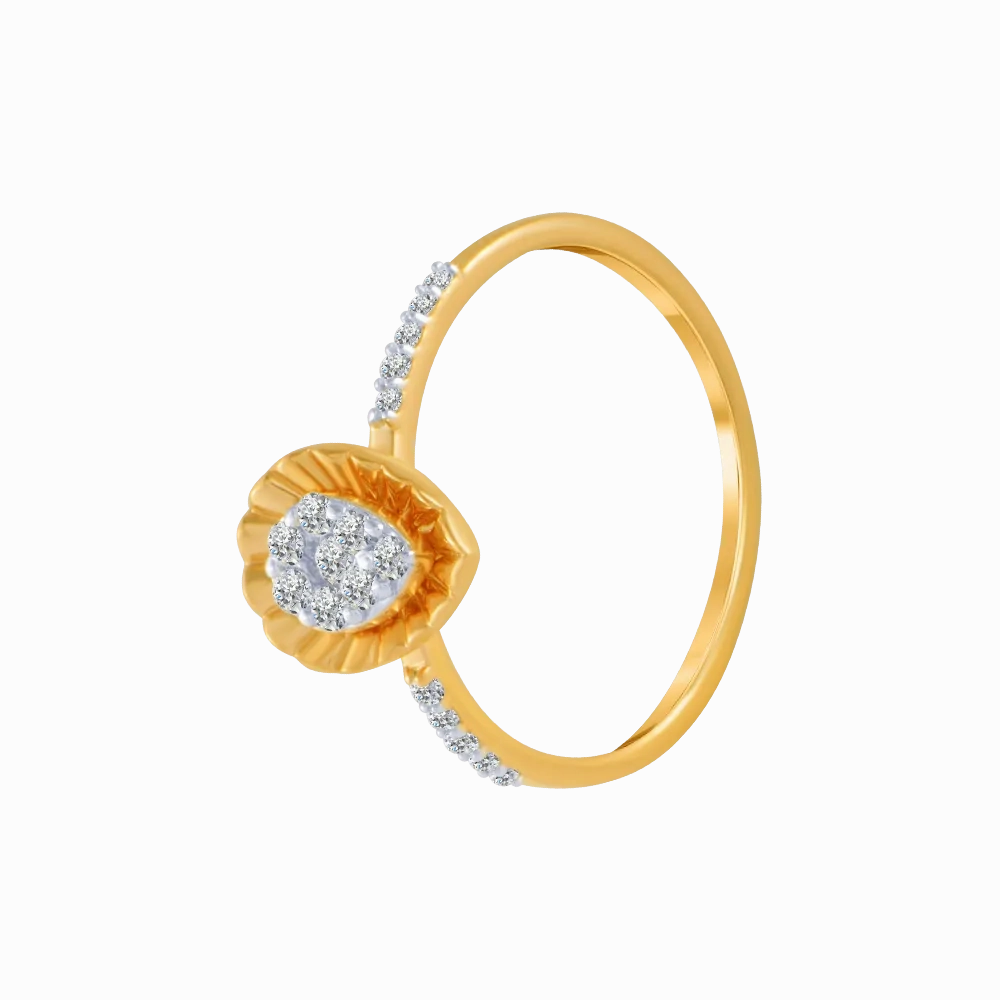 18KT (750) Yellow Gold And Diamond Ring For Women