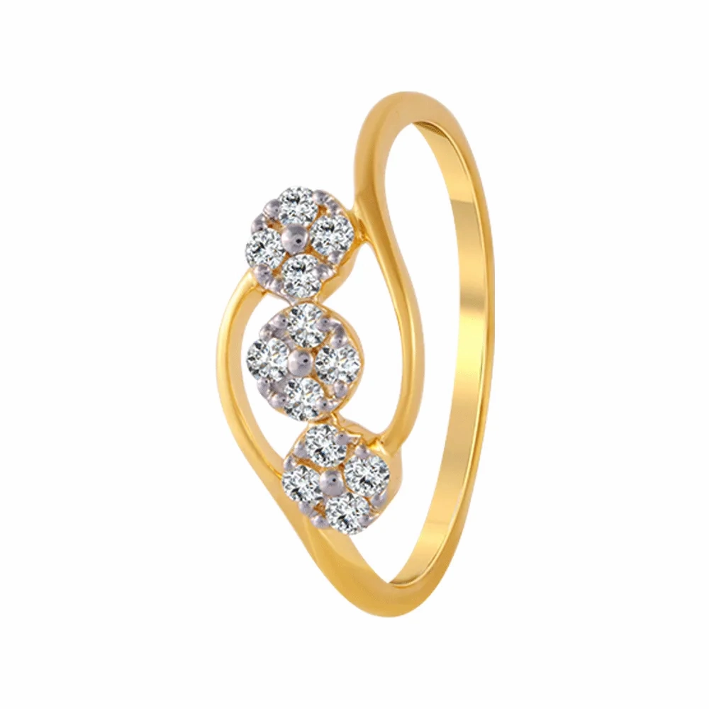 18KT (750) Yellow Gold And Diamond Ring For Women