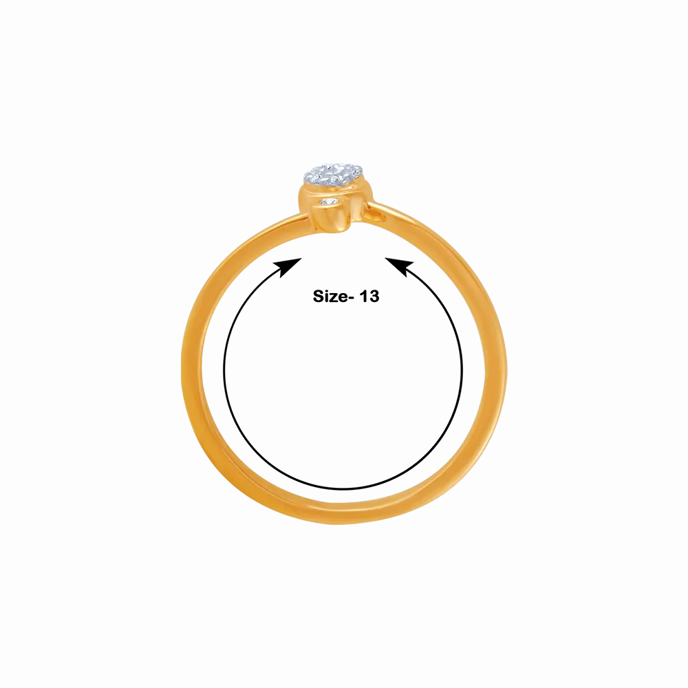 18KT (750) Yellow Gold And Diamond Ring For Women