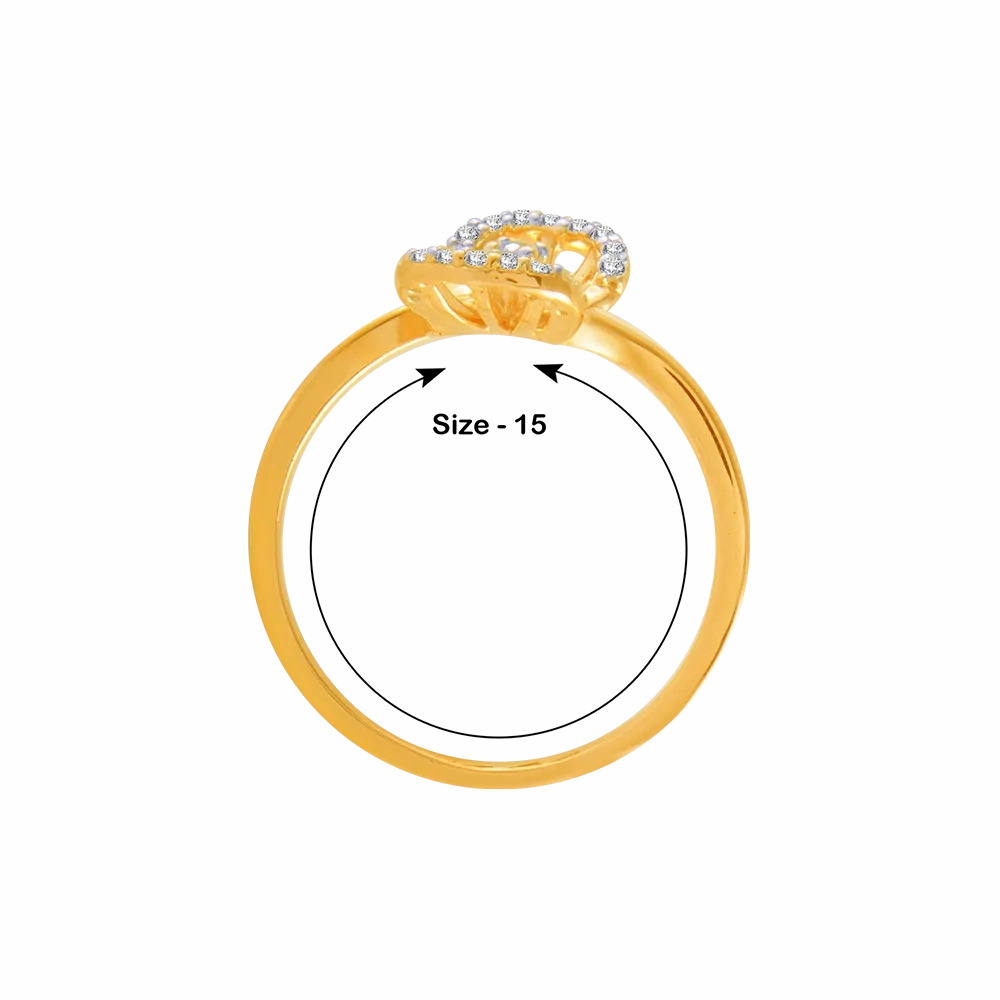 18KT (750) Yellow Gold And Diamond Ring For Women