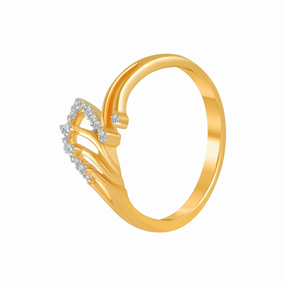 18KT (750) Yellow Gold And Diamond Ring For Women