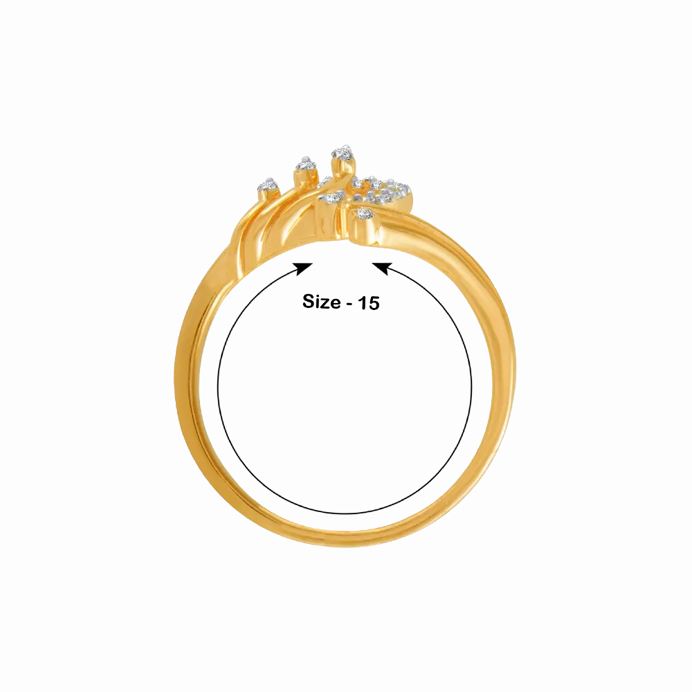 18KT (750) Yellow Gold And Diamond Ring For Women