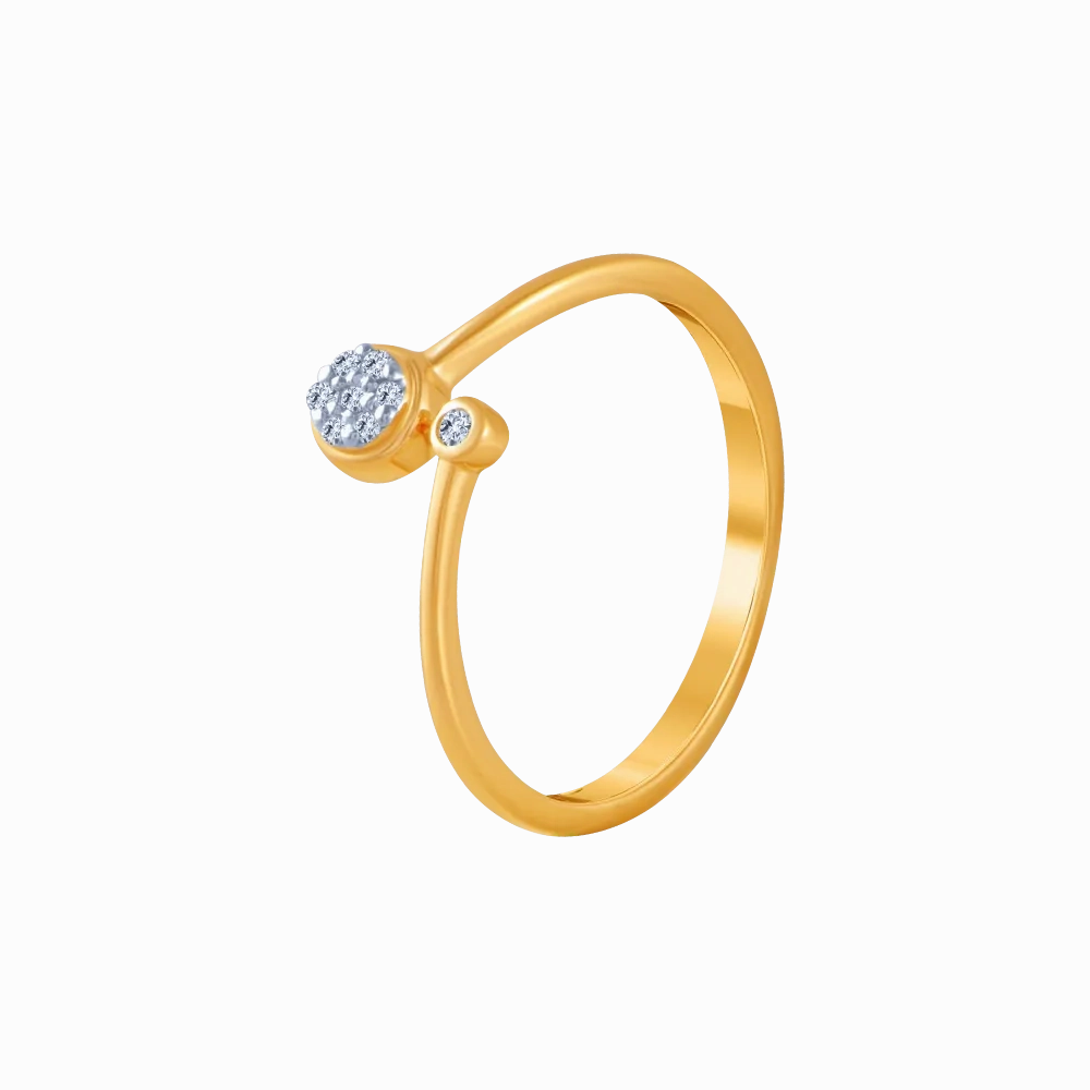 18KT (750) Yellow Gold And Diamond Ring For Women