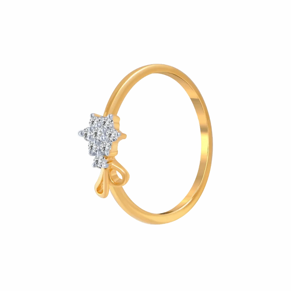 18KT (750) Yellow Gold And Diamond Ring For Women