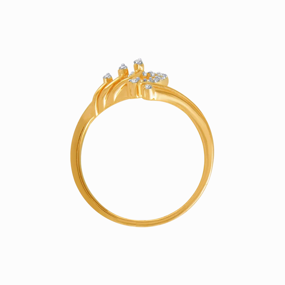18KT (750) Yellow Gold And Diamond Ring For Women