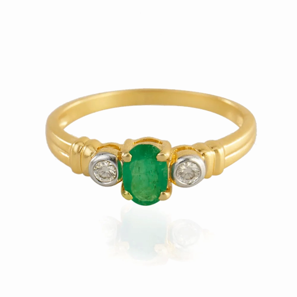 18KT (750) Yellow Gold And Diamond Ring For Women