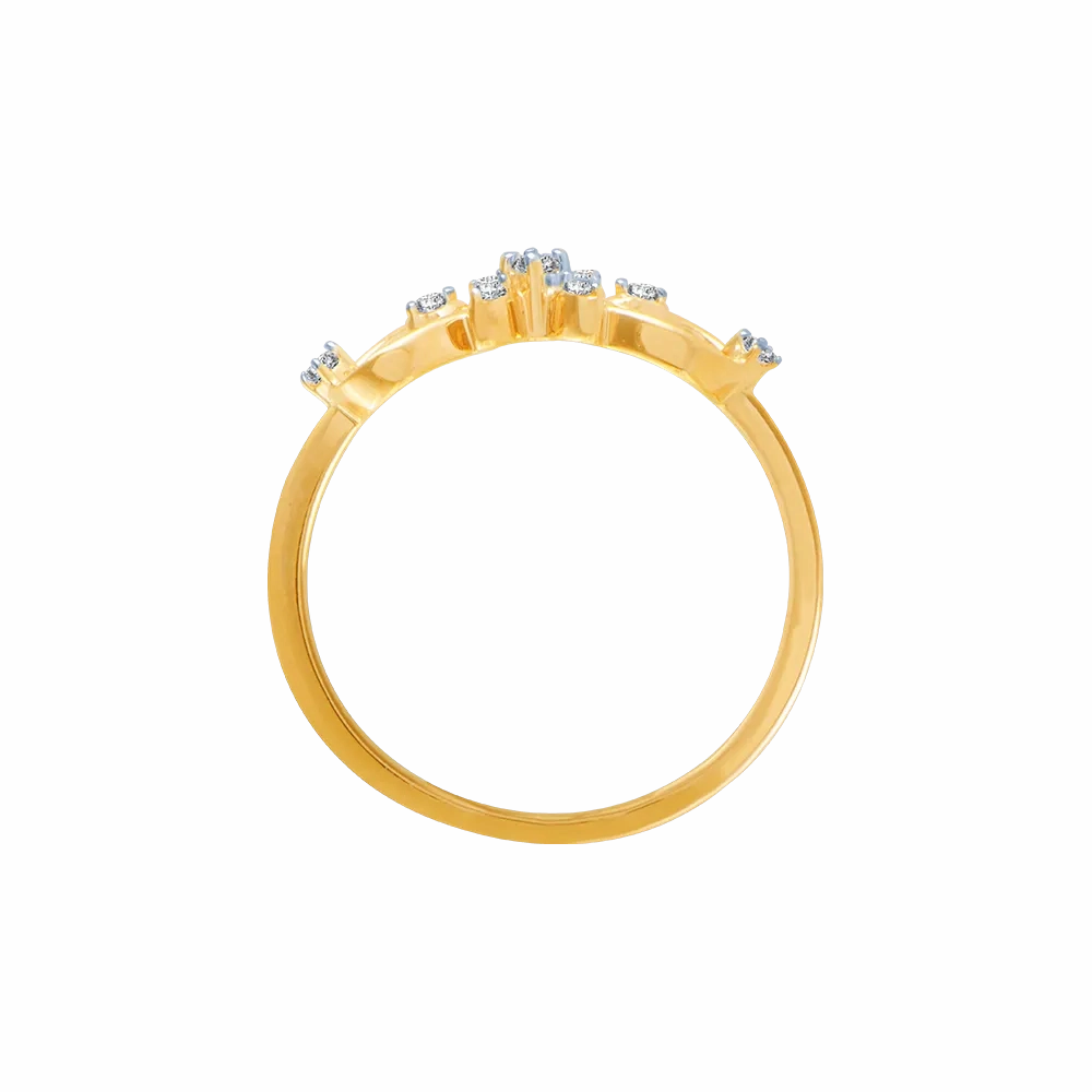 18KT (750) Yellow Gold And Diamond Ring For Women