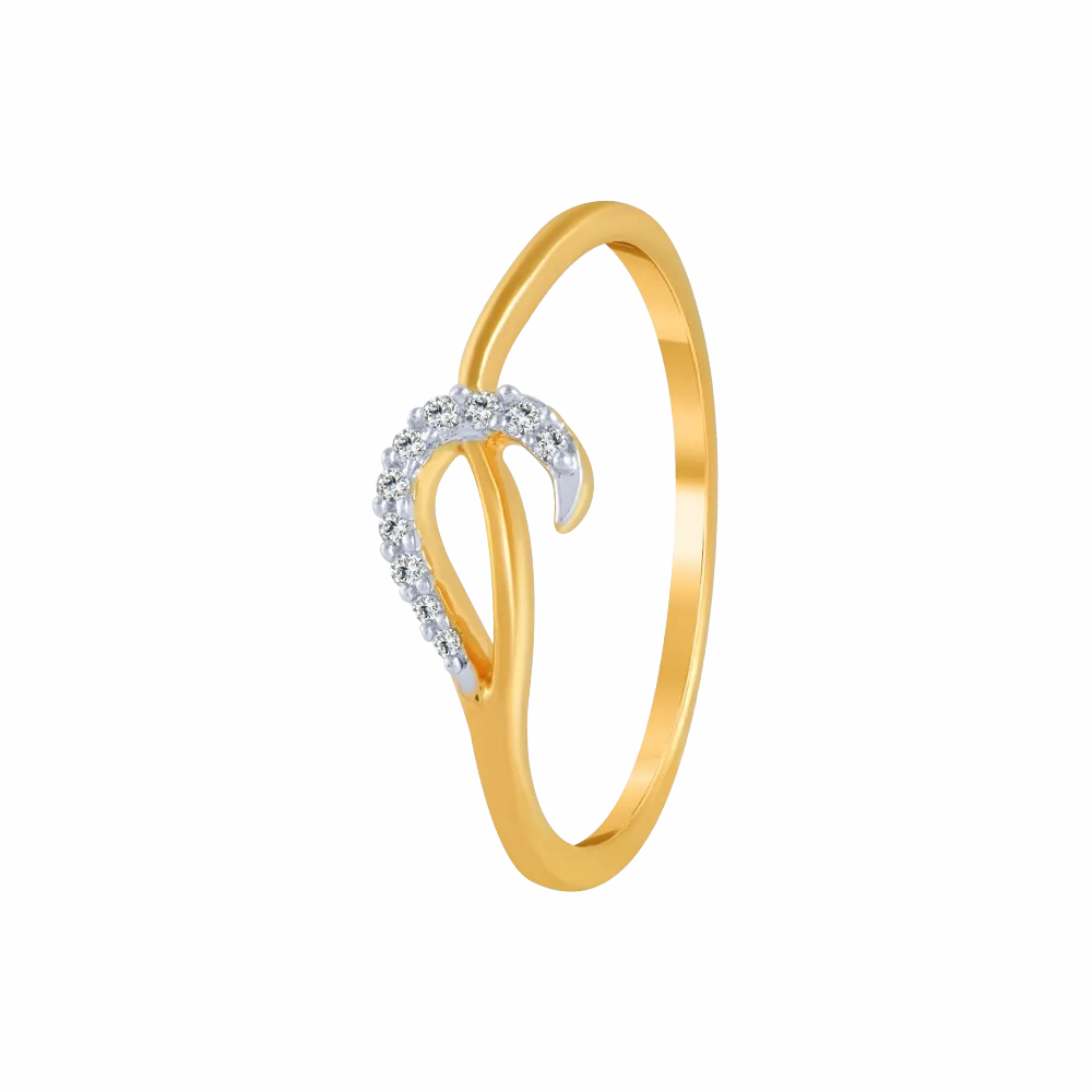18KT (750) Yellow Gold And Diamond Ring For Women