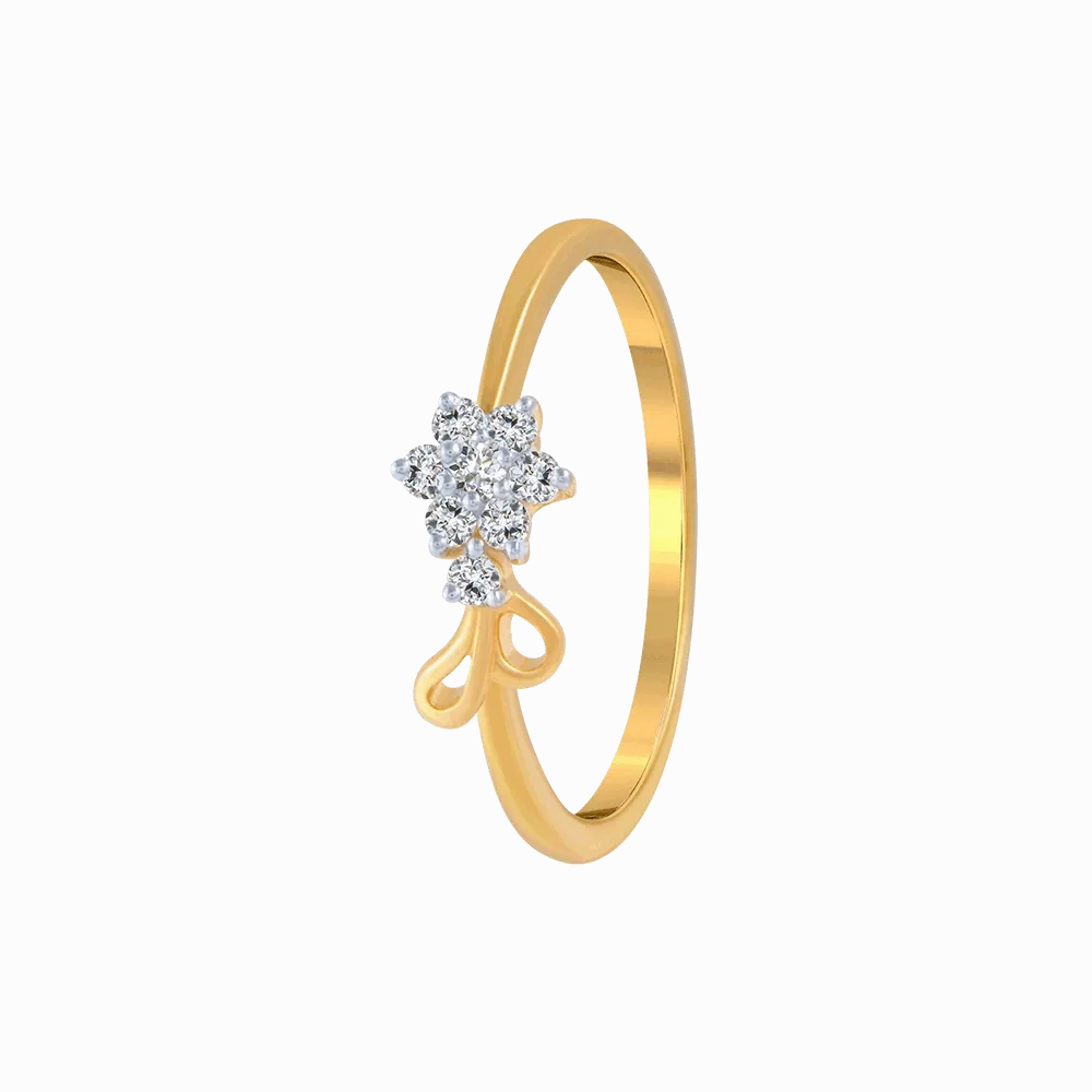 18KT (750) Yellow Gold And Diamond Ring For Women