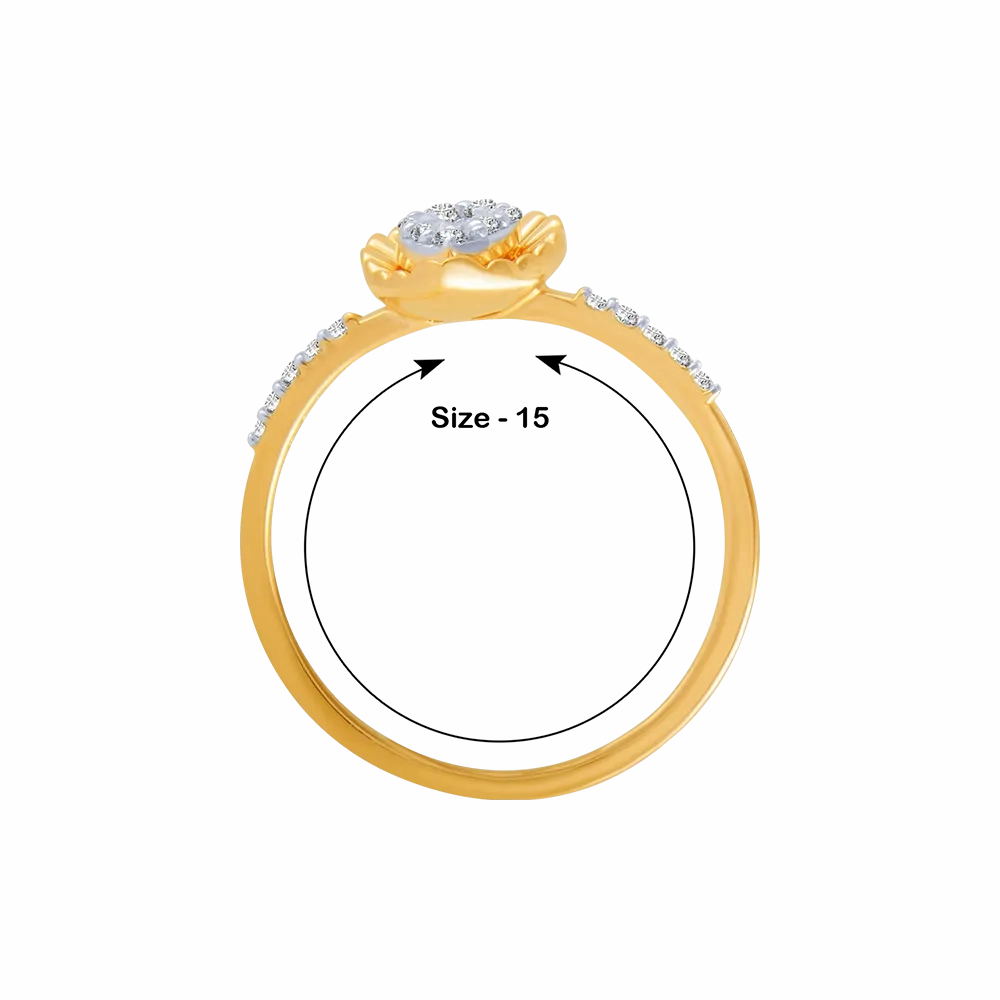 18KT (750) Yellow Gold And Diamond Ring For Women