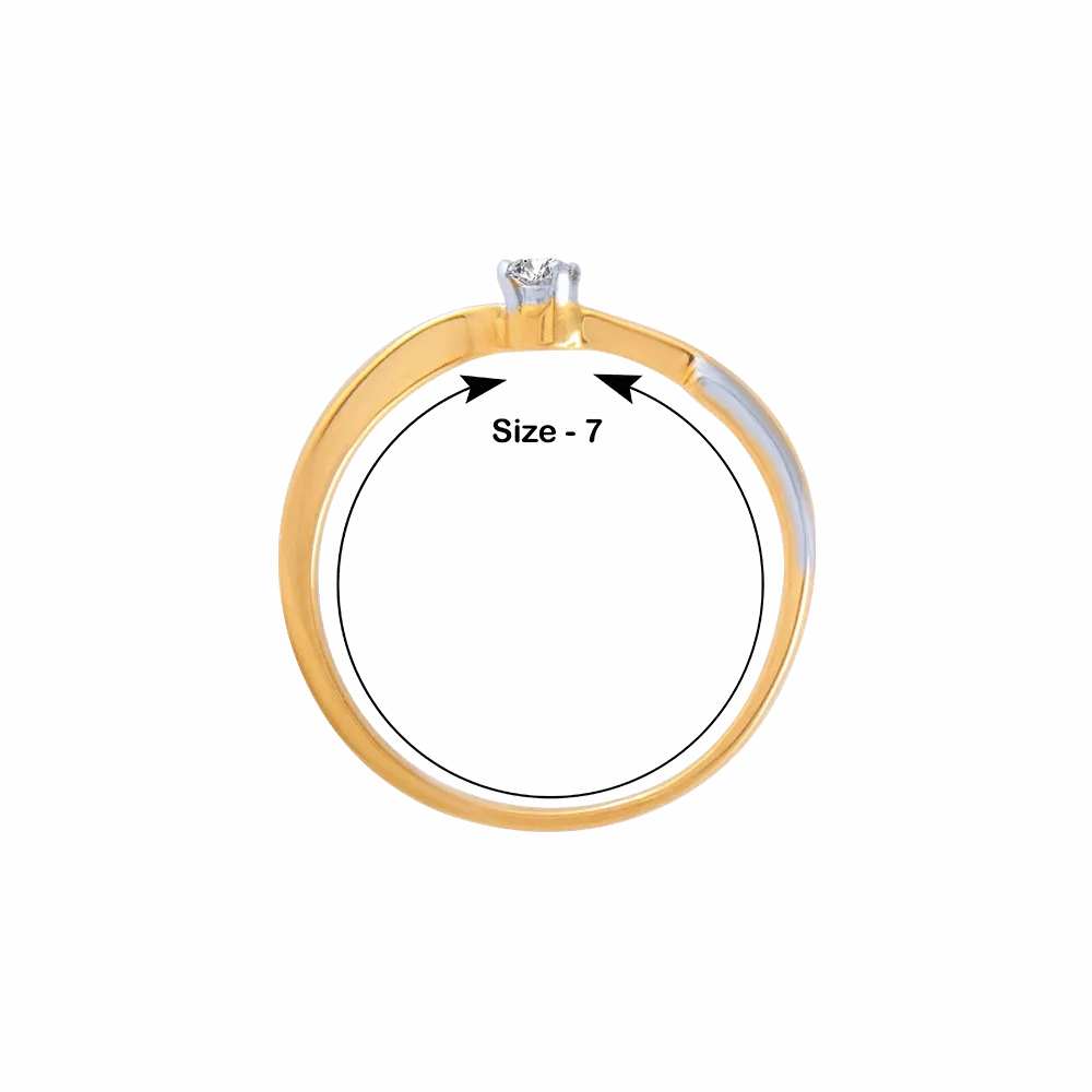 18KT (750) Yellow Gold And Diamond Ring For Women