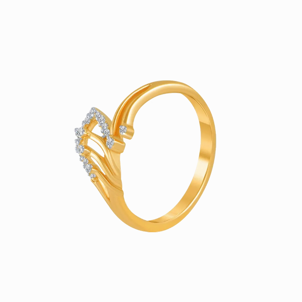 18KT (750) Yellow Gold And Diamond Ring For Women