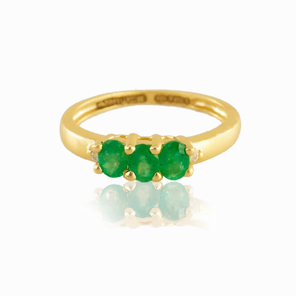 18KT (750) Yellow Gold And Diamond Ring For Women