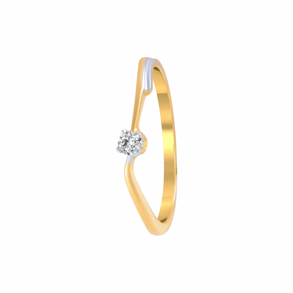 18KT (750) Yellow Gold And Diamond Ring For Women