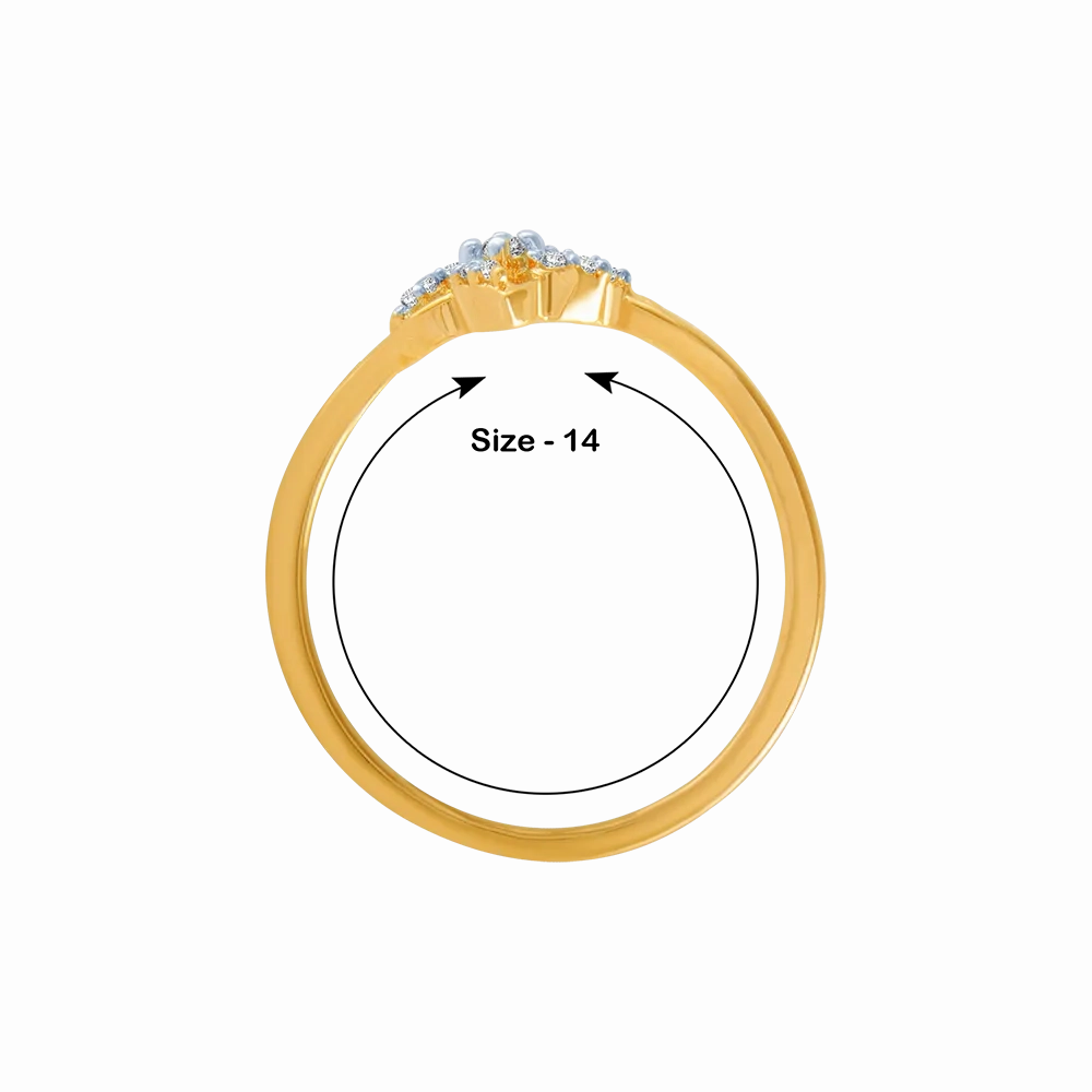 18KT (750) Yellow Gold And Diamond Ring For Women