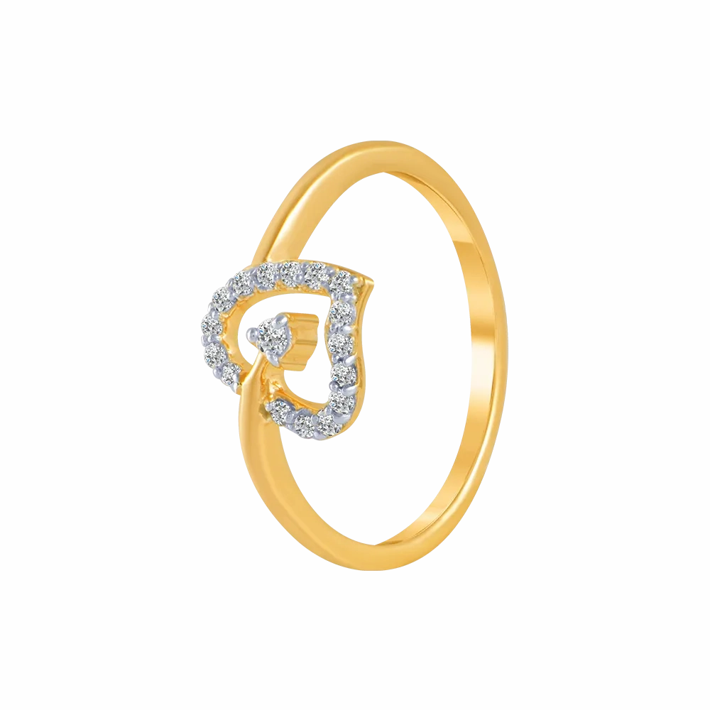 18KT (750) Yellow Gold And Diamond Ring For Women