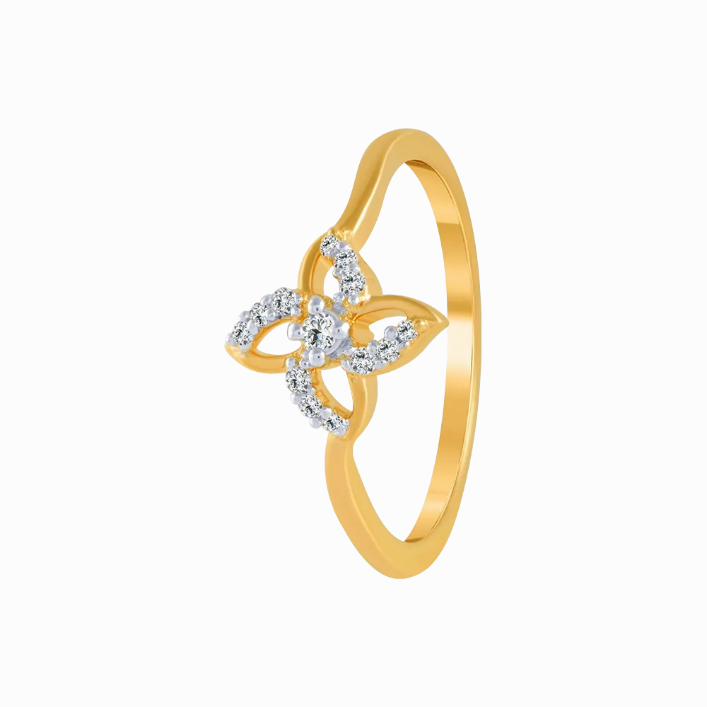 18KT (750) Yellow Gold And Diamond Ring For Women