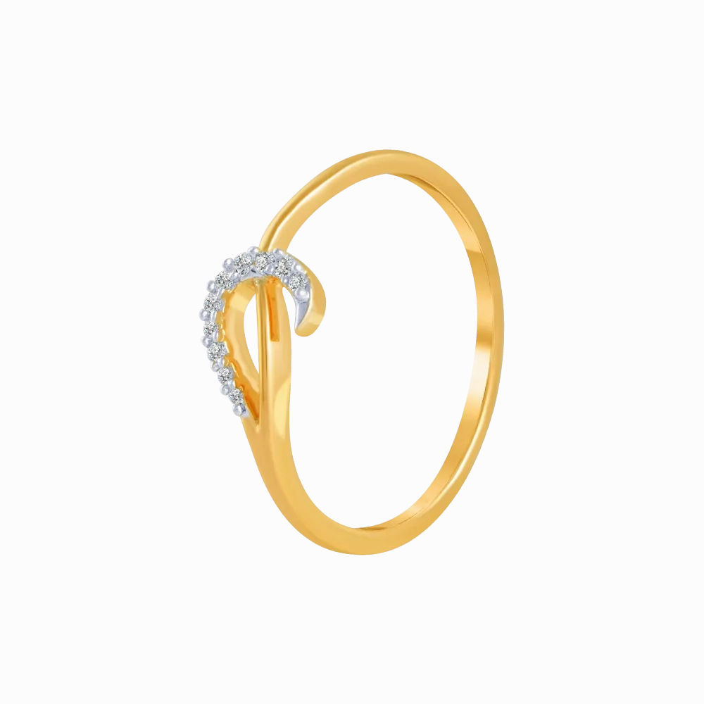 18KT (750) Yellow Gold And Diamond Ring For Women