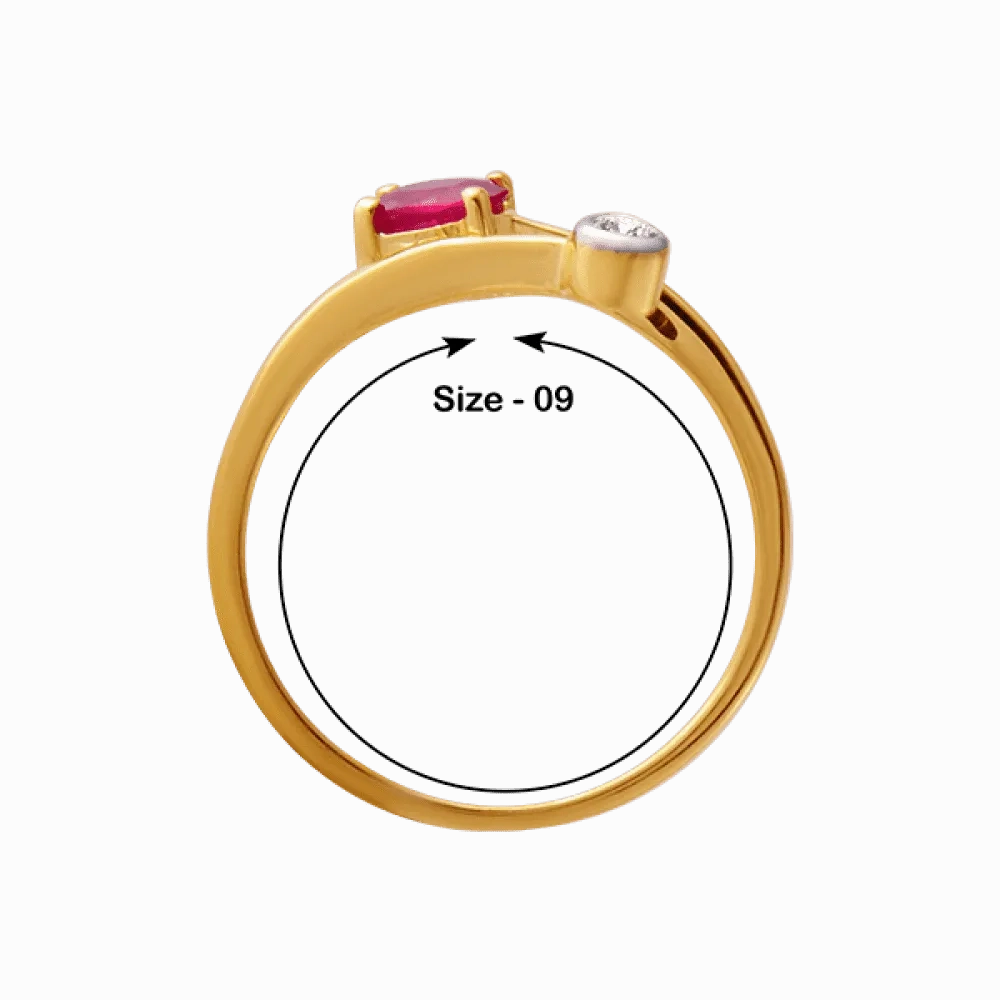 18KT (750) Yellow Gold And Diamond Ring For Women