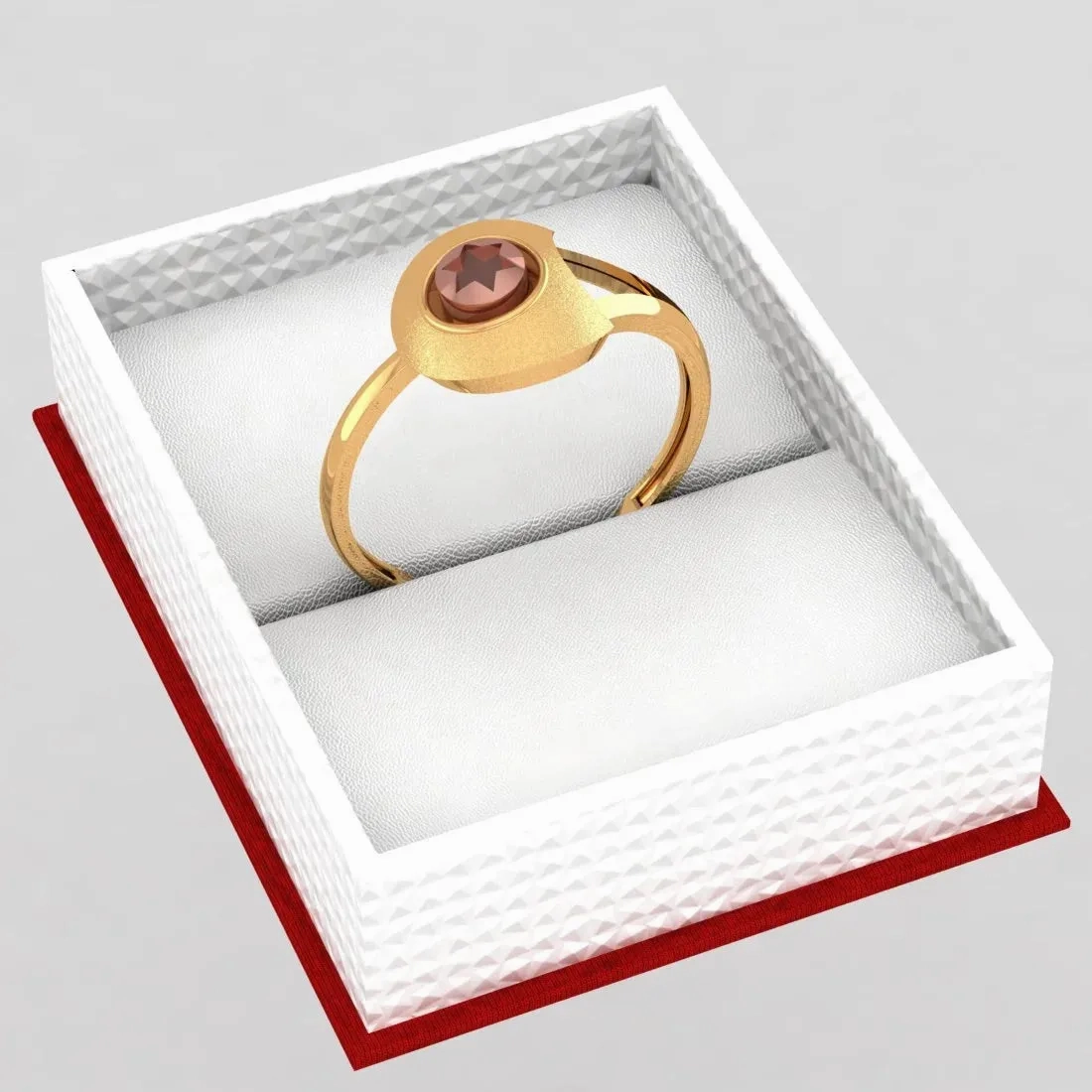 18KT (750) Yellow Gold Asymmetrical Modern Design Ring For Women &amp; Girls (Size 12)