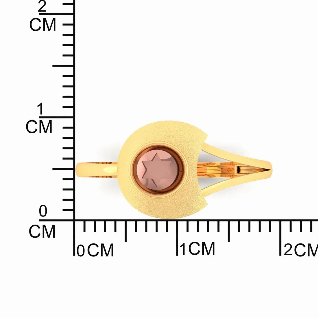 18KT (750) Yellow Gold Asymmetrical Modern Design Ring For Women &amp; Girls (Size 12)