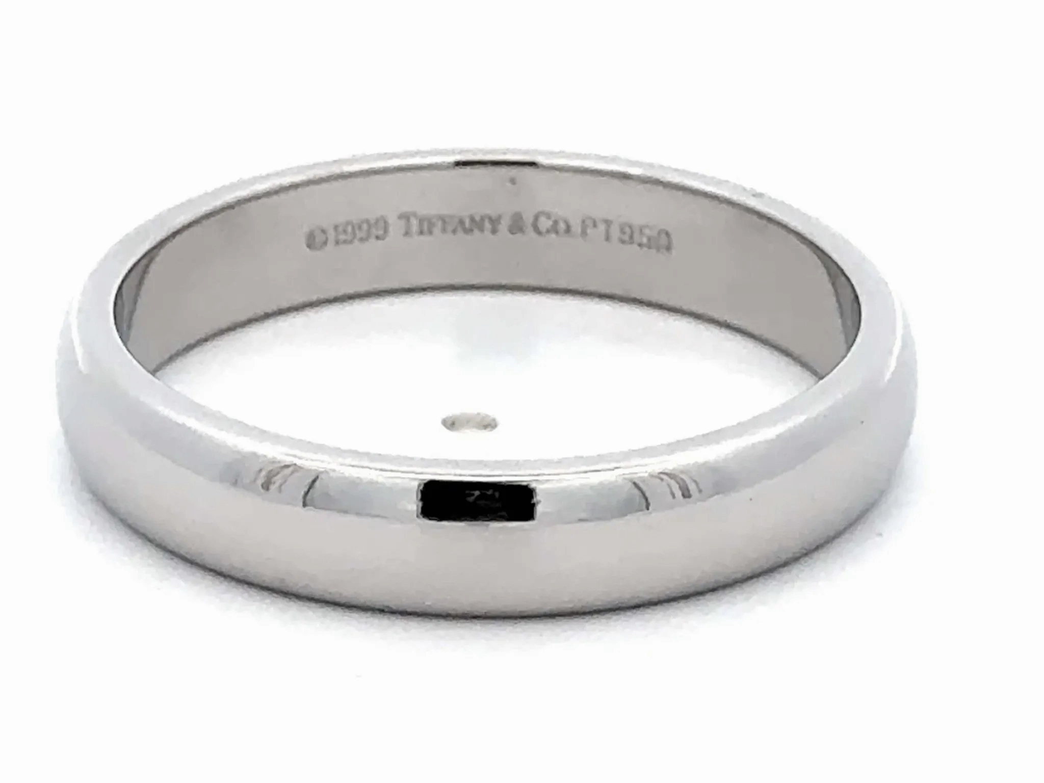 1999 Tiffany &amp; Co. Forever Wedding Band Ring Platinum 4.5 mm, size 11.25