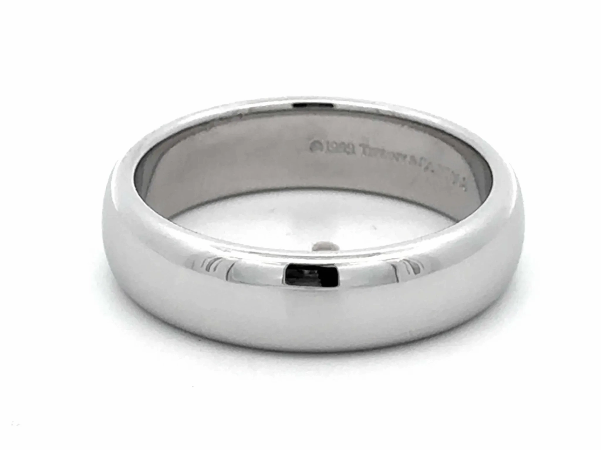 1999 Tiffany &amp; Co. Forever Wedding Band Ring Platinum 6 mm, size 9.75