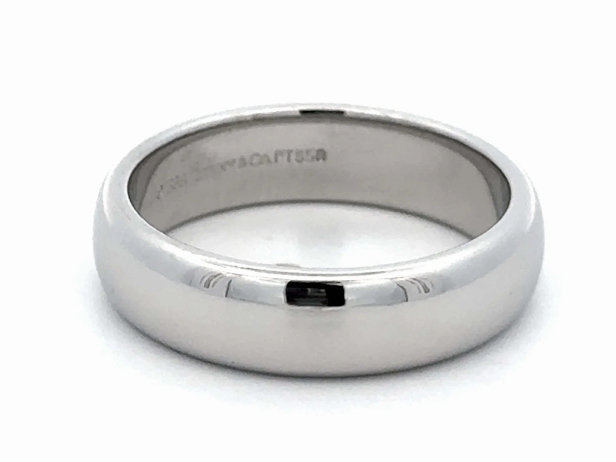 1999 Tiffany &amp; Co. Forever Wedding Band Ring Platinum 6 mm, size 9.75