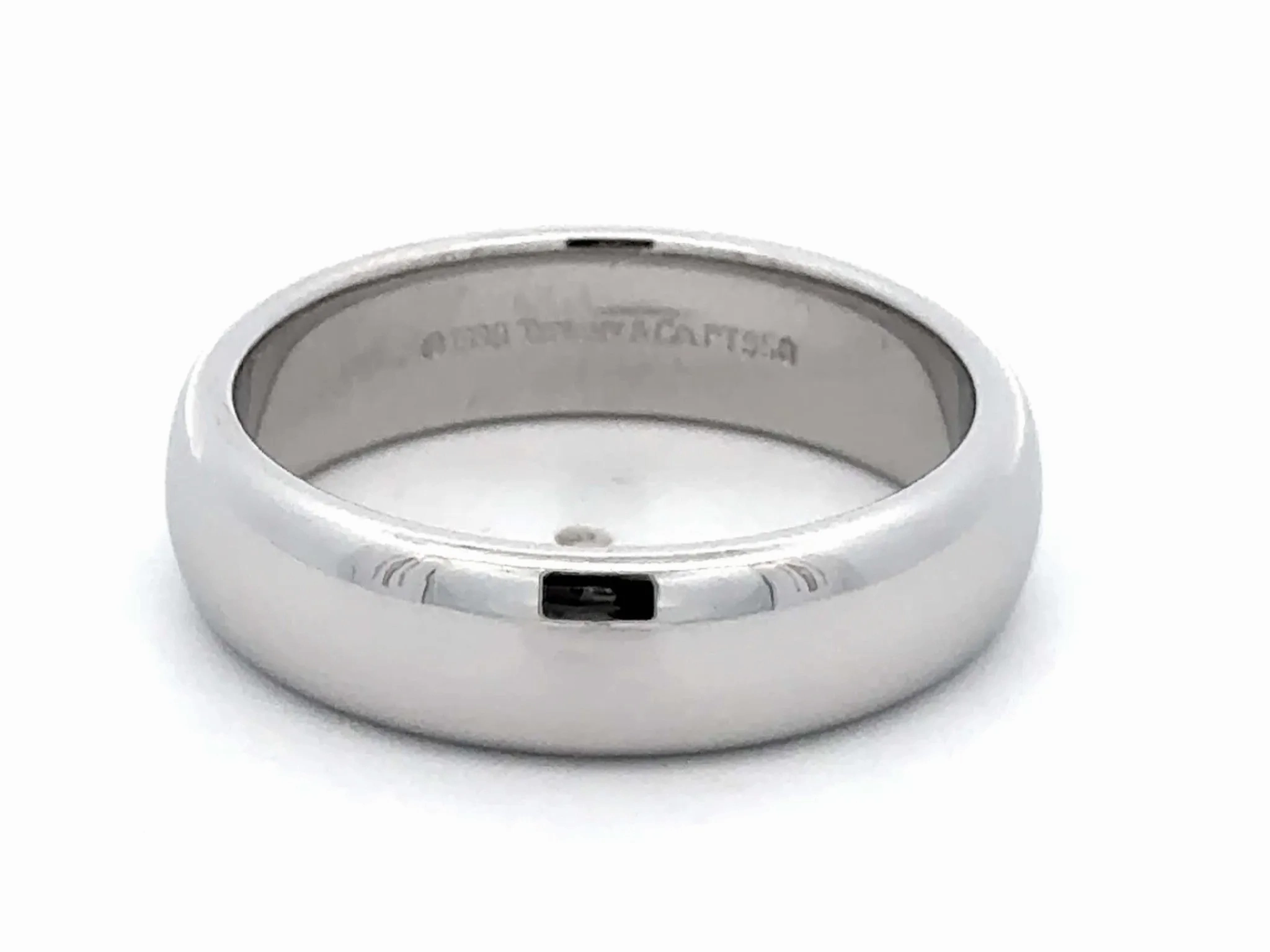 1999 Tiffany &amp; Co. Forever Wedding Band Ring Platinum 6 mm, size 9.75