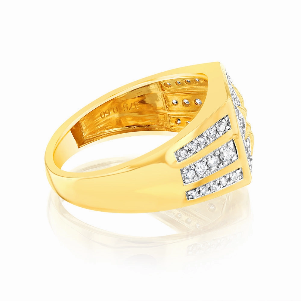 1/2 Carat Diamond Star Ring in 9ct Yellow Gold