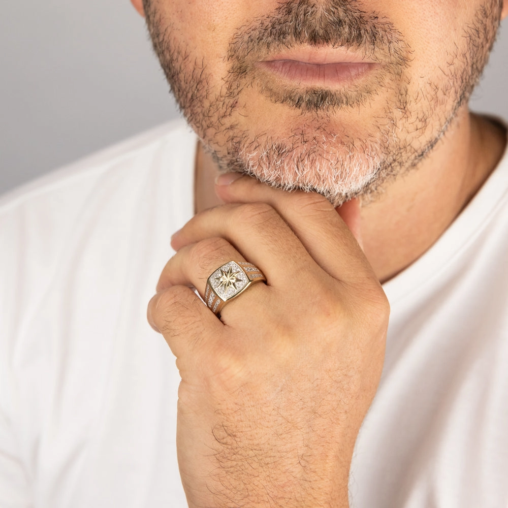 1/2 Carat Diamond Star Ring in 9ct Yellow Gold