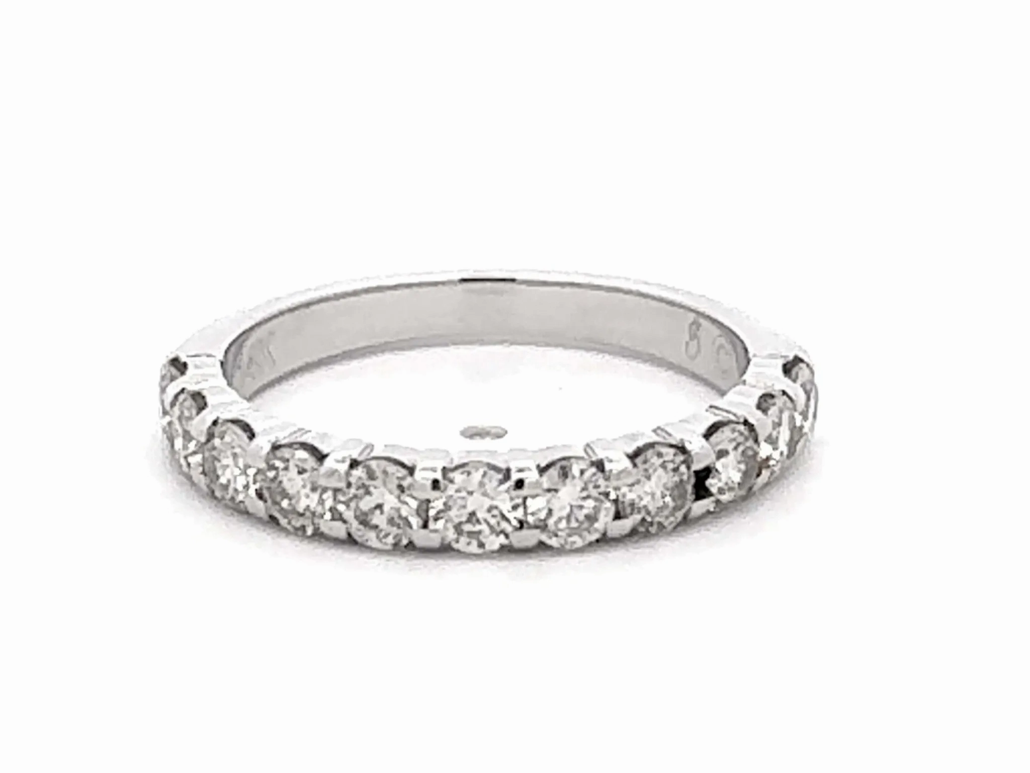 1 Carat 5 Brilliant Cut Diamond Band Ring 14k White Gold