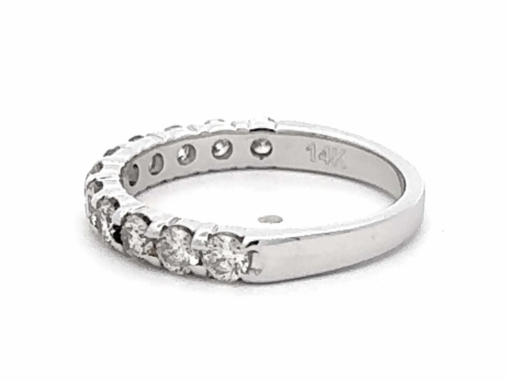 1 Carat 5 Brilliant Cut Diamond Band Ring 14k White Gold