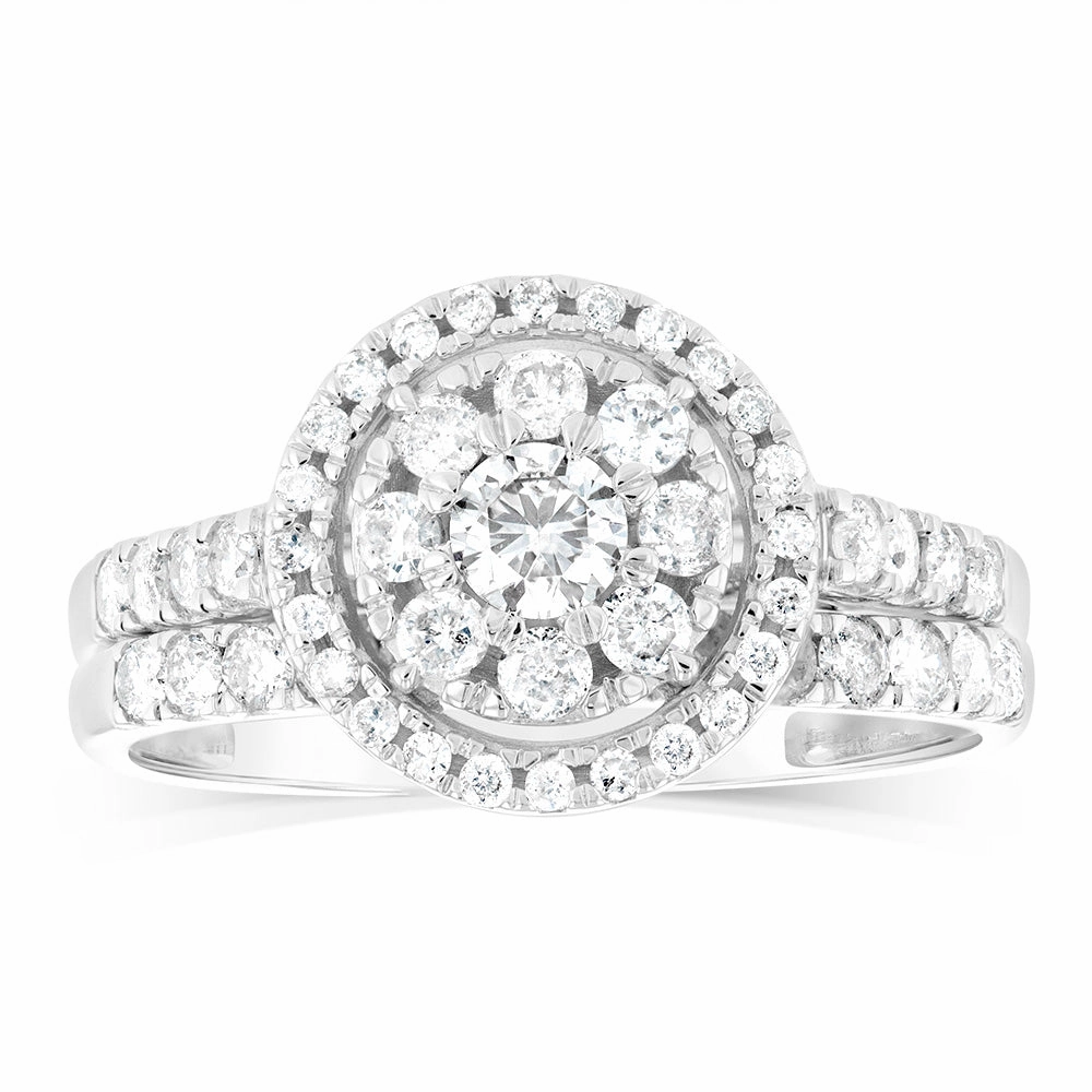 1 Carat Diamond Ring in 9ct White Gold