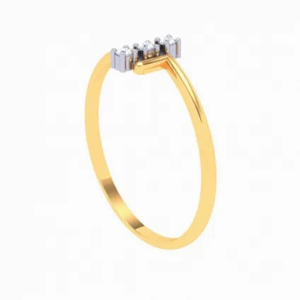 22k Sleek Gold Ring With Unique Design From Goldlites Collection
