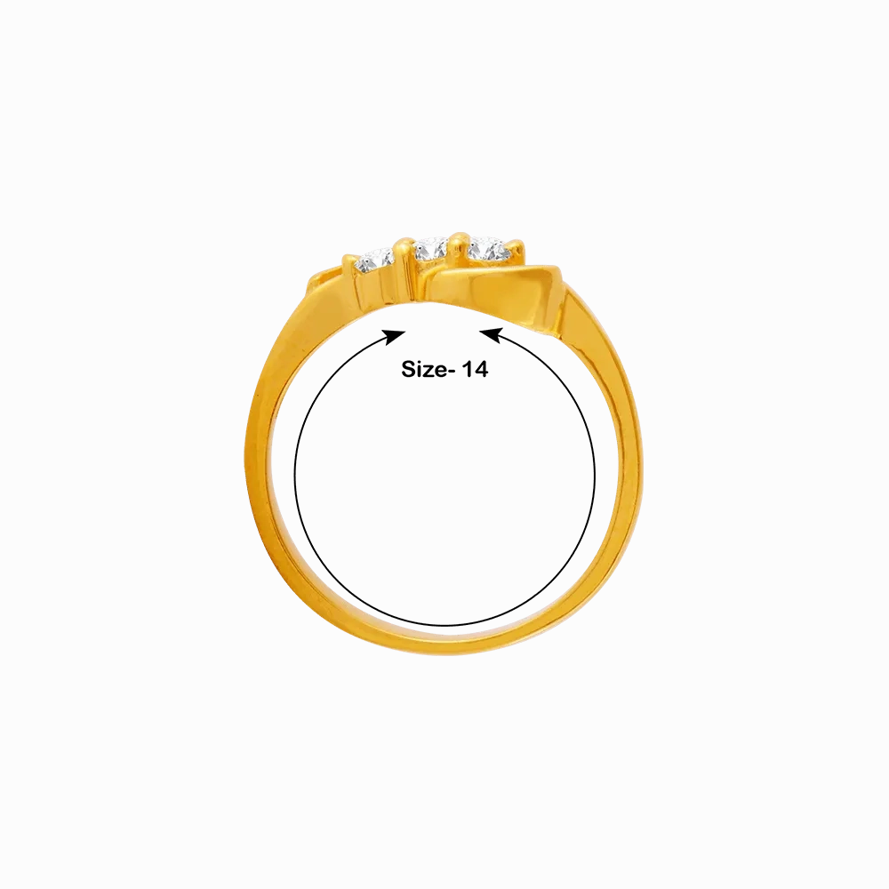 22KT Yellow Gold And American Diamond Ring For Women