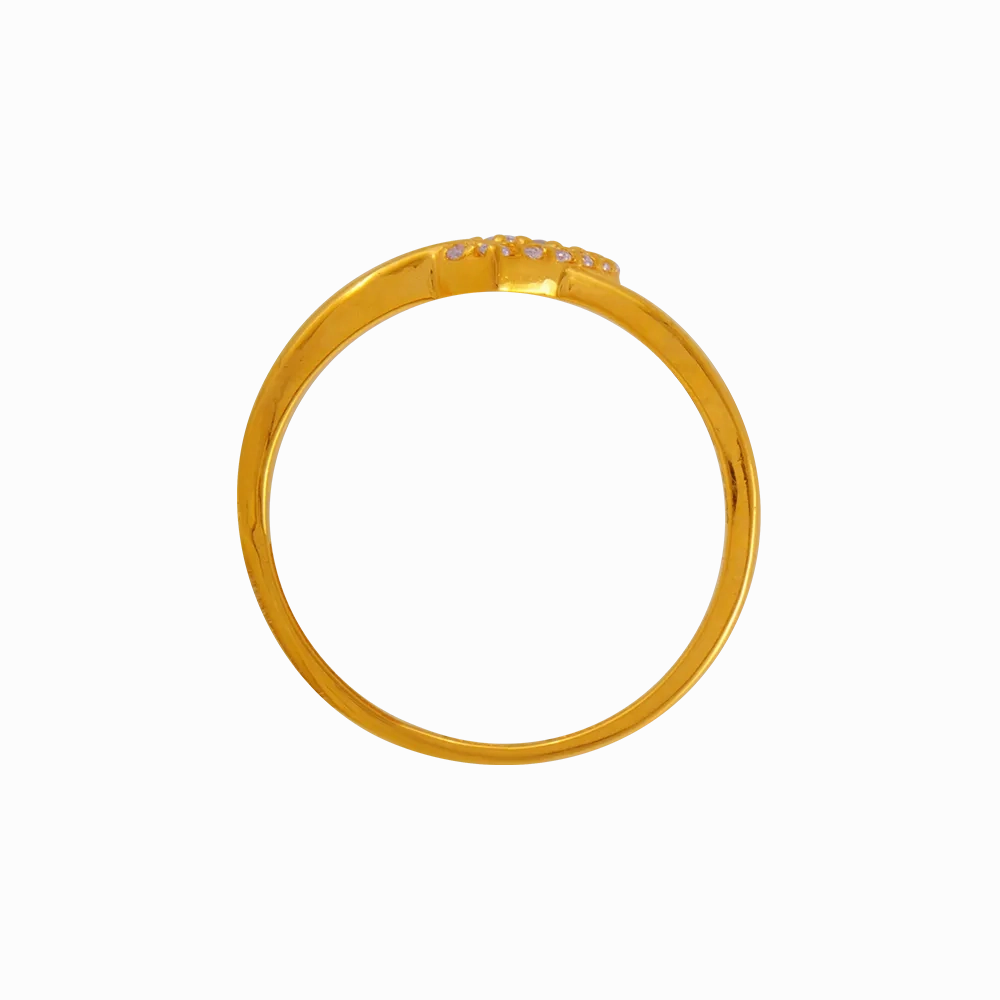 22KT Yellow Gold And American Diamond Ring For Women