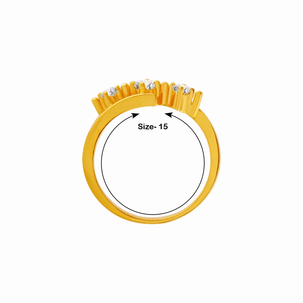 22KT Yellow Gold And American Diamond Ring For Women