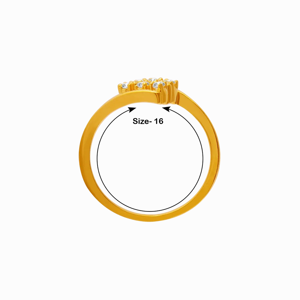 22KT Yellow Gold And American Diamond Ring For Women