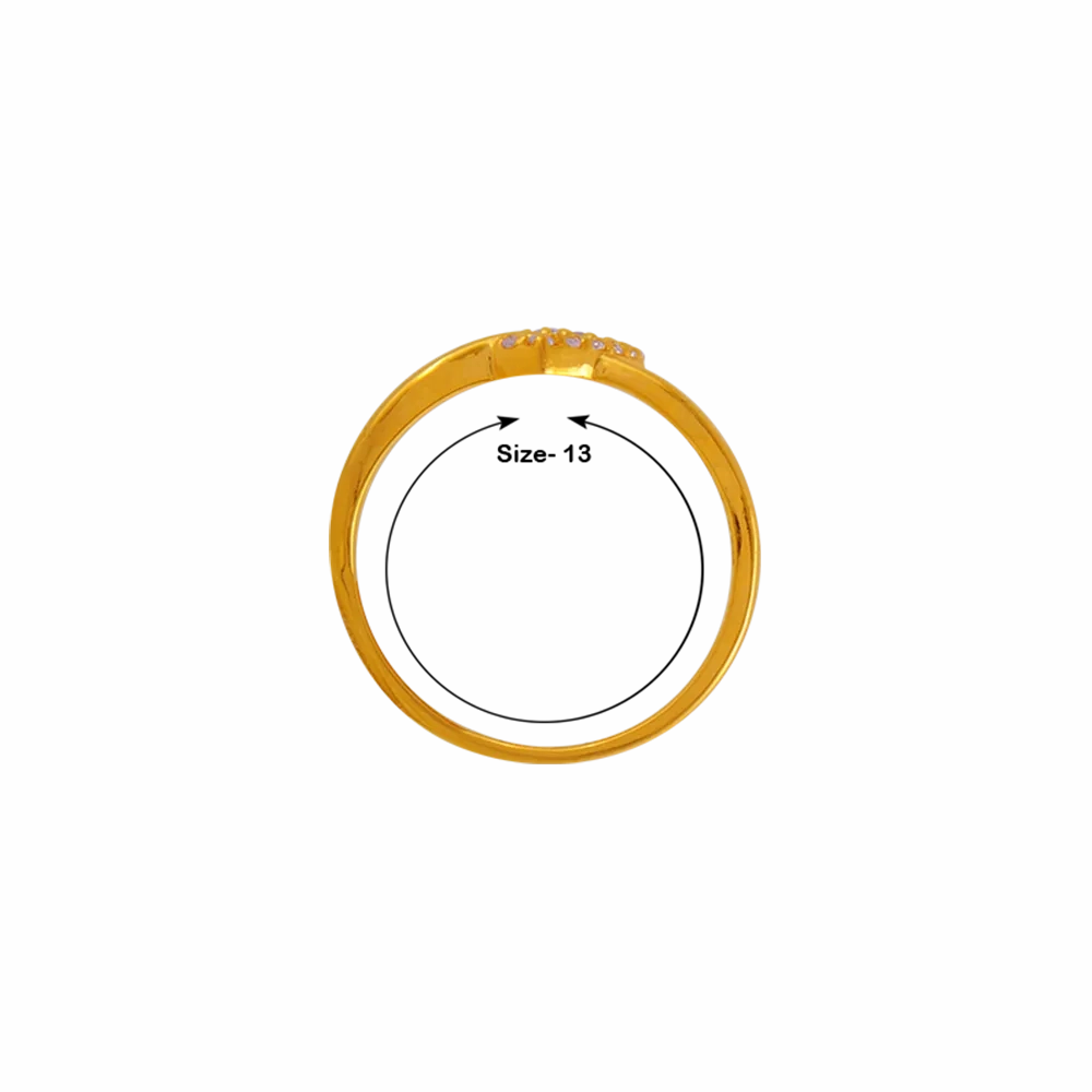 22KT Yellow Gold And American Diamond Ring For Women
