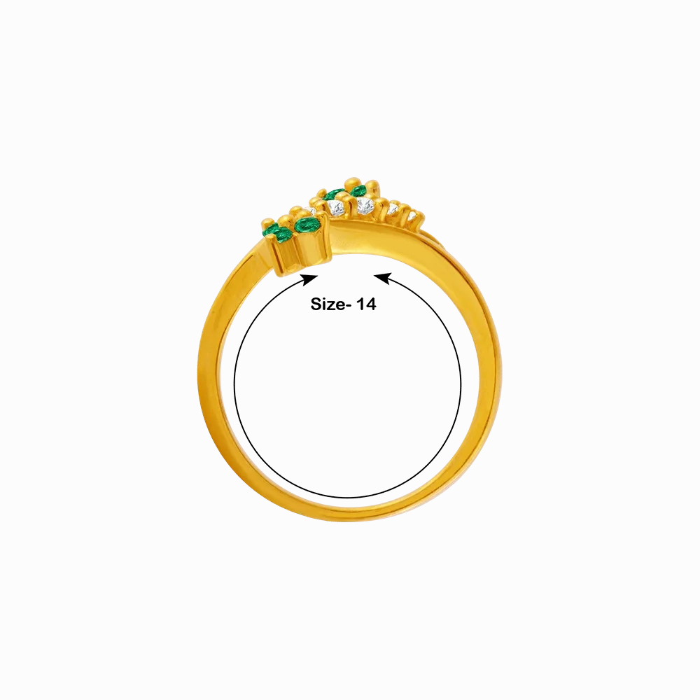 22KT Yellow Gold And American Diamond Ring For Women