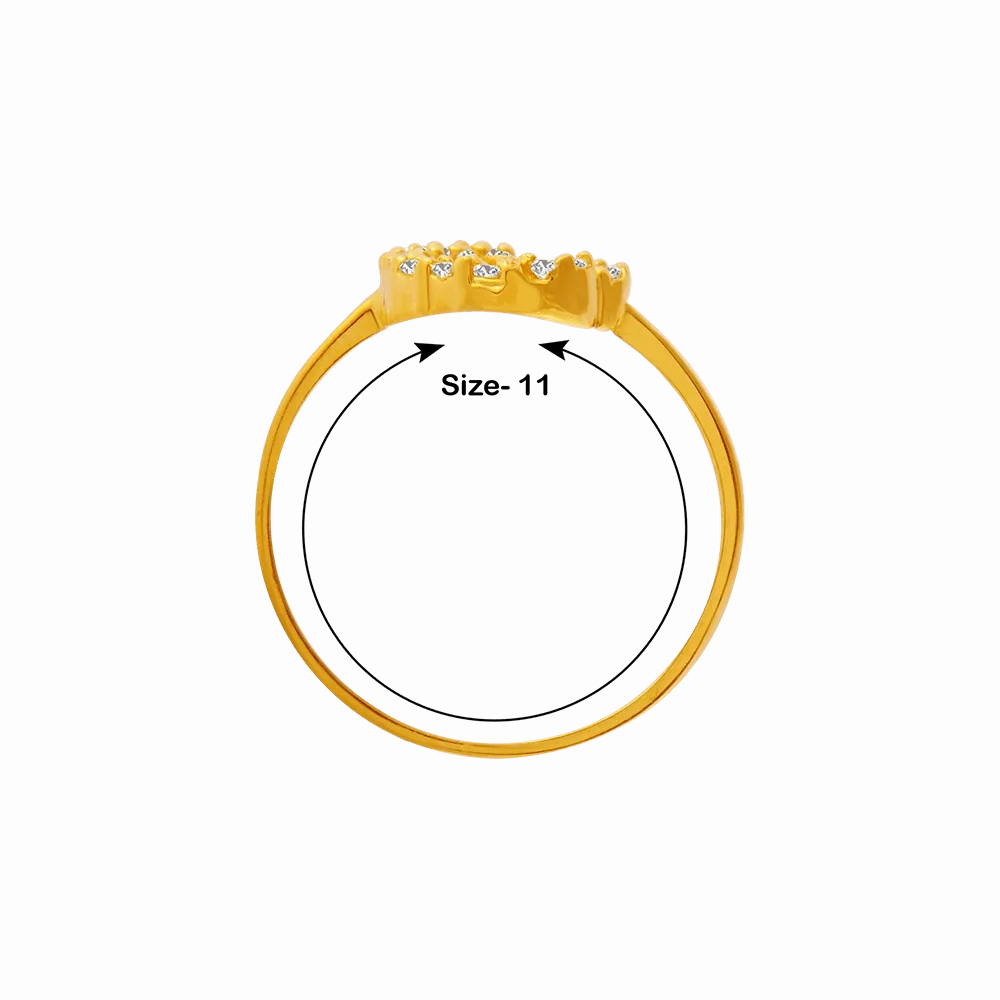 22KT Yellow Gold And American Diamond Ring For Women
